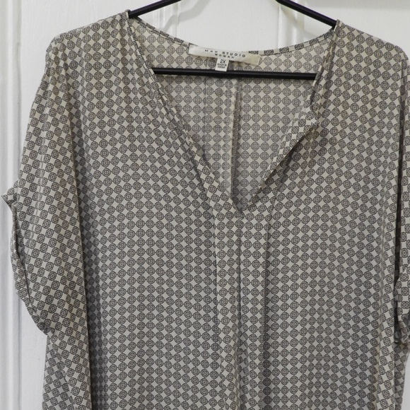 Max Studio Short Sleeve Print Blouse - 2x - Picture 2 of 3